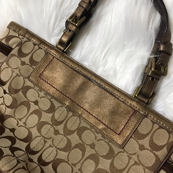 Suede Signature Coach Shoulder Bag - Picture 5 of 8